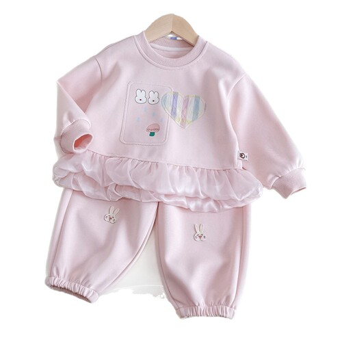 Children's Spring Outfit Set 2025 New Arrival Baby Girl's Cute Casual Sportswear Two-Piece Set