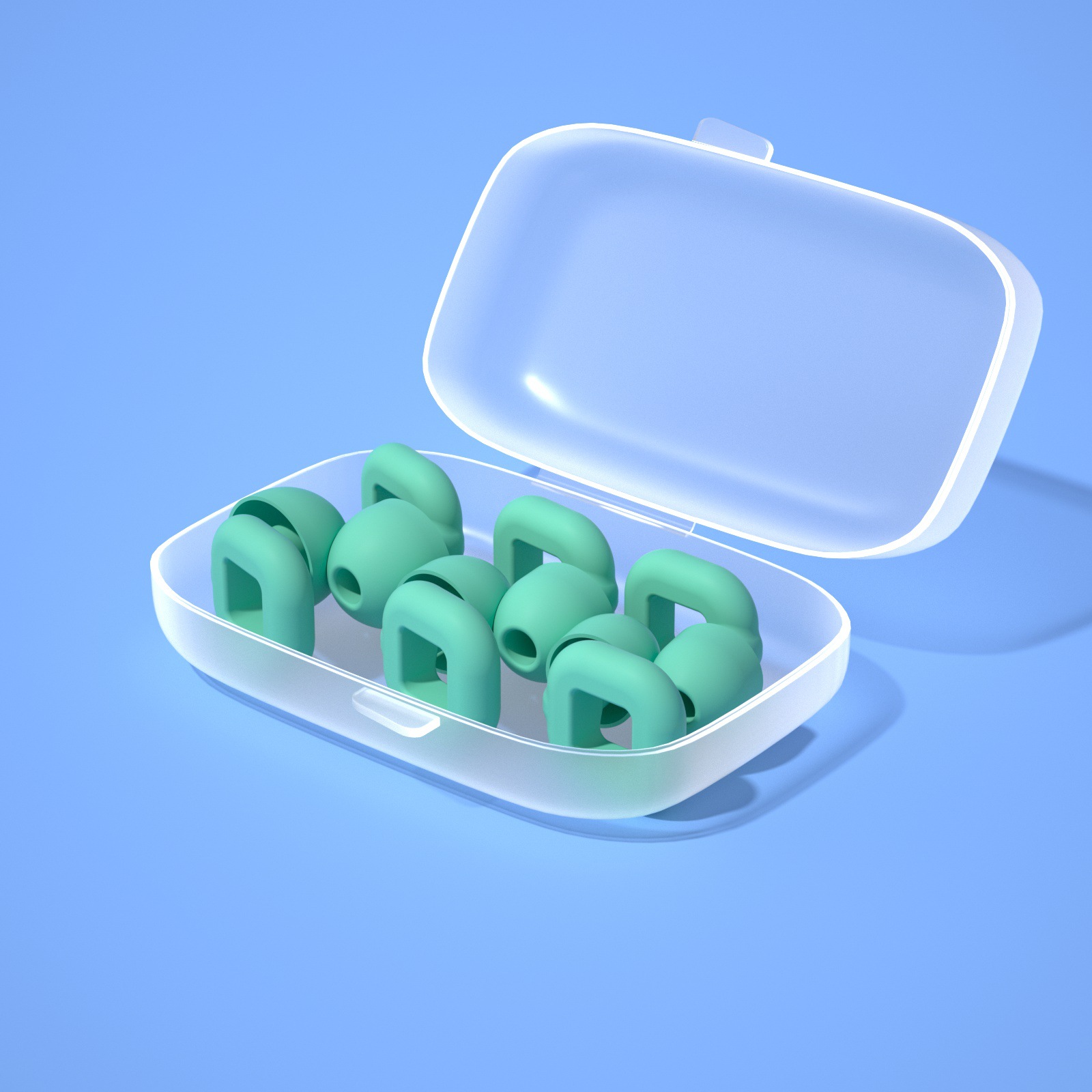 프라이빗 모델, 사각 일체형, 그린 [대, 중, 소 3쌍] 마카롱 + 밀봉봉투 포장