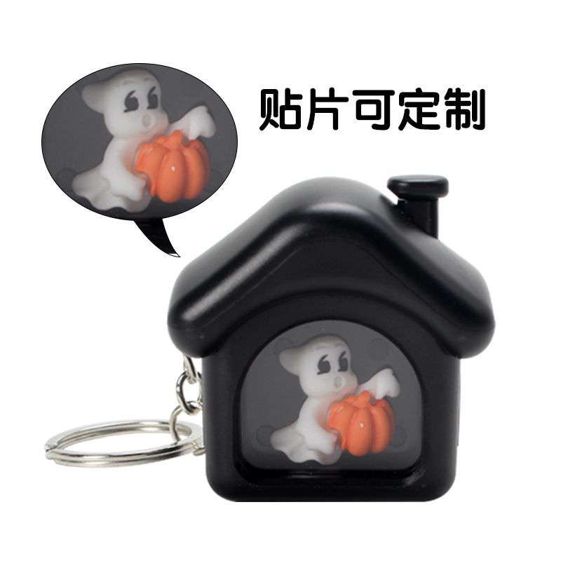Transfronterizo nueva decoración de Halloween calabaza de Halloween linterna fantasma Festival LED luminoso fantasma llavero en stock al por mayor
