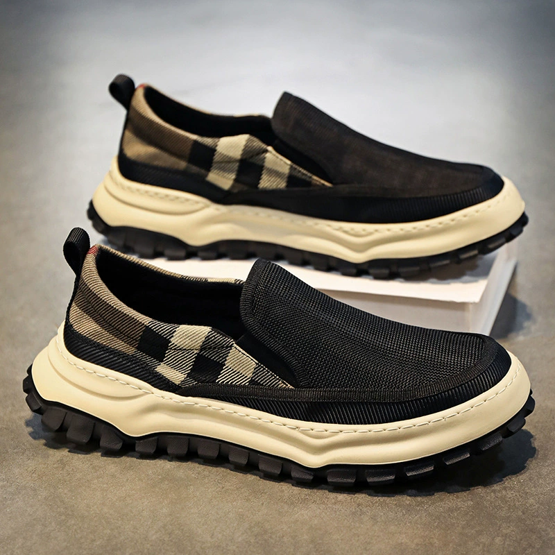 Мужские летние дышащие кеды из ткани в стиле старого Пекина, черные, повседневные, спортивные, с мягкой подошвой, 2024 года.