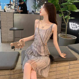 KC0016吊带连衣裙2025年夏季新款女气质质感高级感小个子裙子