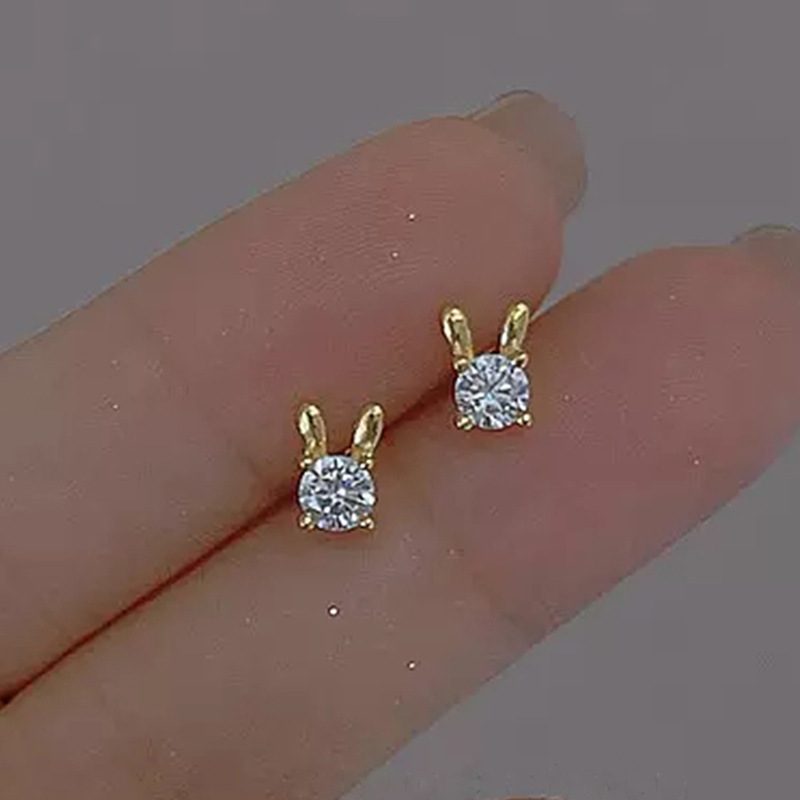 Copper cute fashionable elegant earrings with zircon