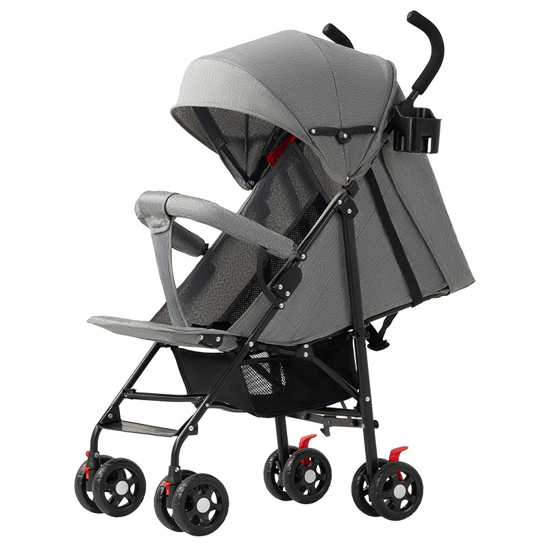 Carrinche de bebé ligero y plegable simple para sentarse y acostarse, viaje de verano para niños pequeños, carro de mano para niños pequeños