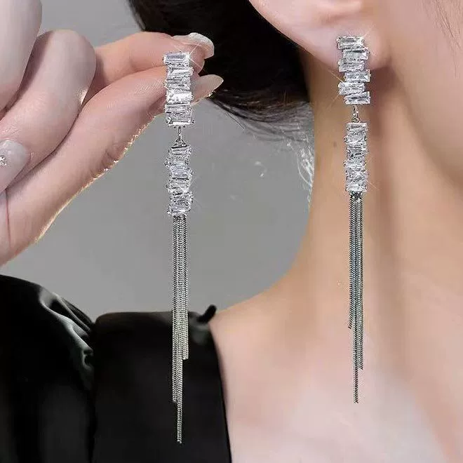 Earrings 925 silver, Korean simple elegant design, long dangling & stud options, lightweight