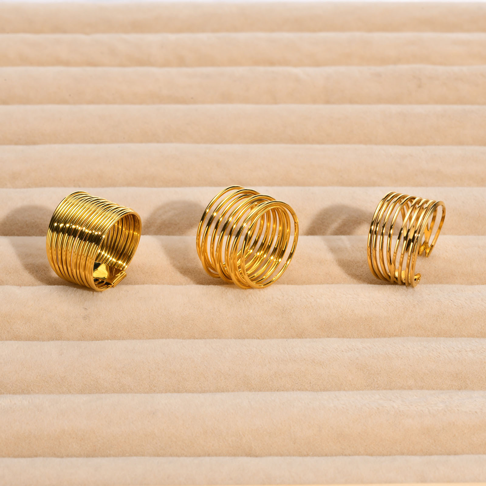 Geometric Gold Stainless Steel Ring 1