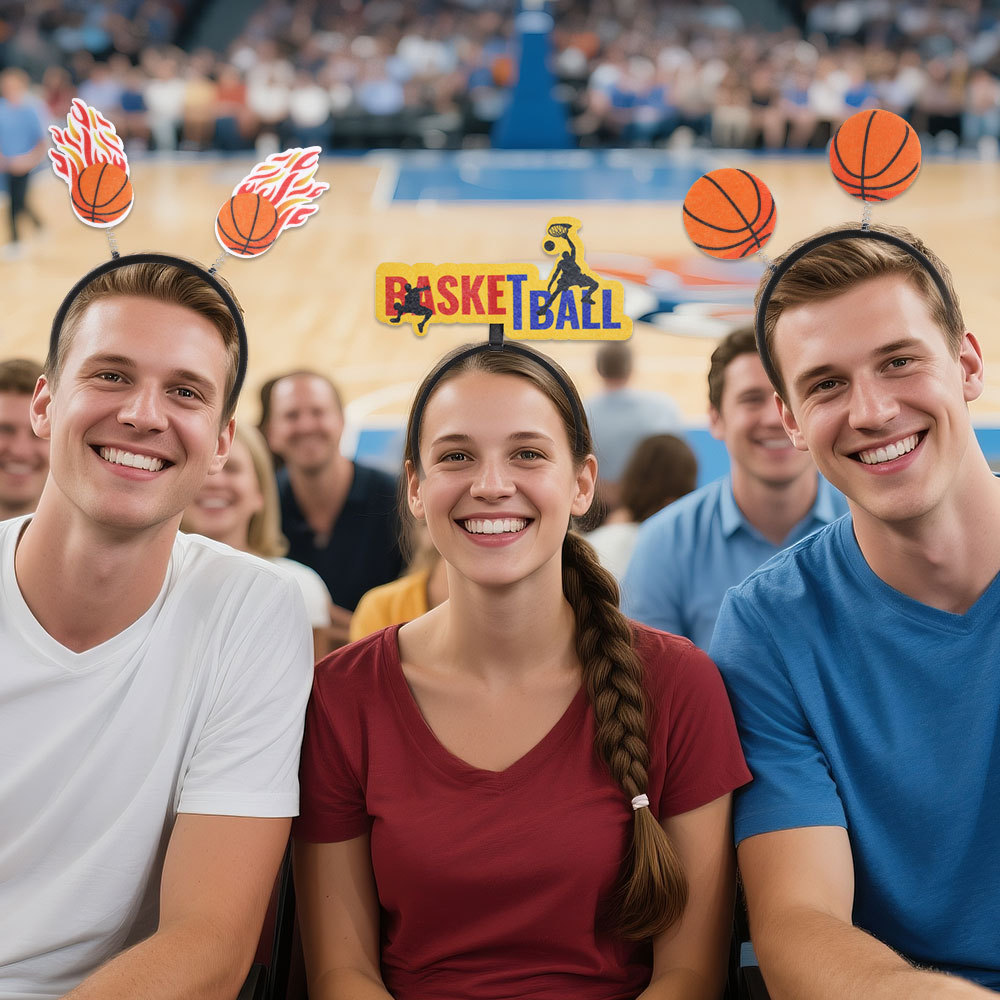 Diadema de baloncesto de Amazon, decoración del juego de la Copa del mundo de baloncesto de la NBA, diadema de letras, fanáticos, vítores, sombreros