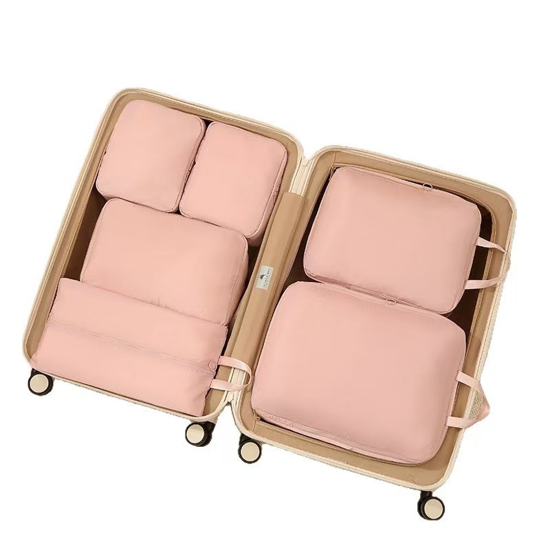 Pink six-piece compression storage bag (memory cloth)