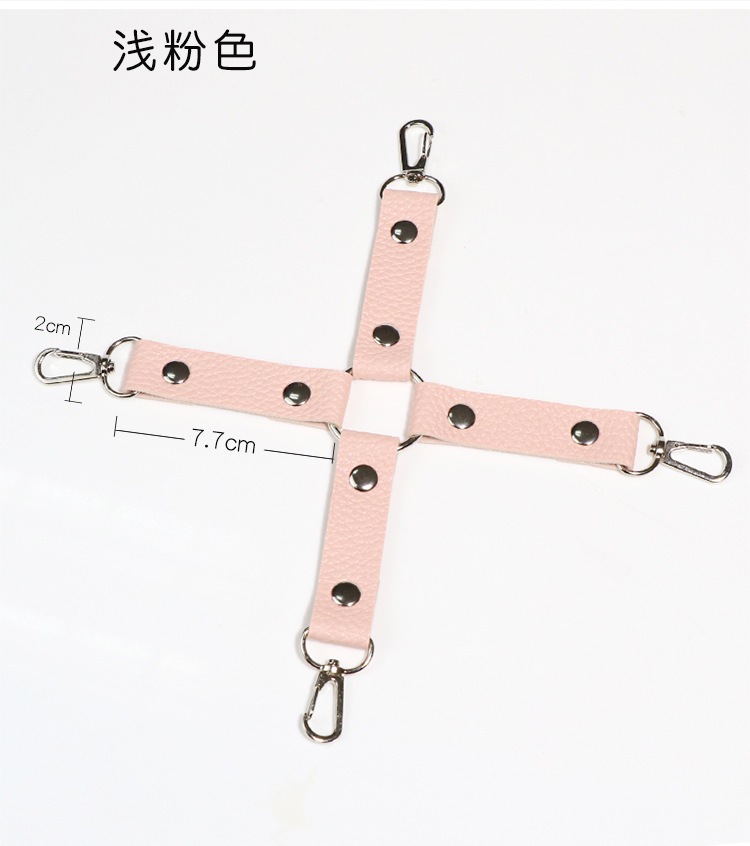 Plush Bondage Restraint Set with Handcuffs, Foot Cuffs, Neck Collar and Blindfold in Black — detail image 12