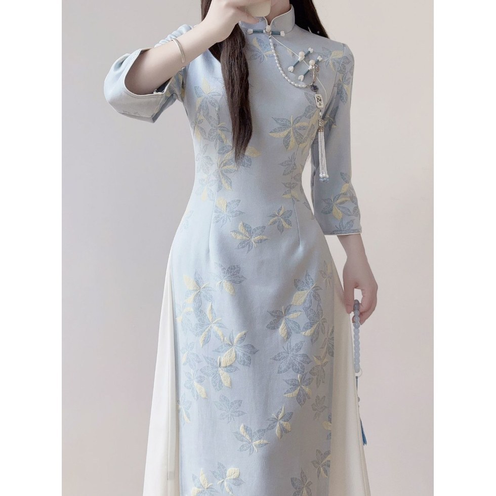 旗袍2025新款气质高端修身改良年轻款国风显瘦连衣裙奥黛早秋女