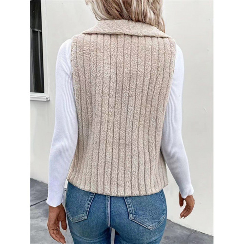 European and American Autumn/Winter New Arrival Fashionable Casual Simple Sleeveless All-Match Vest Jacket