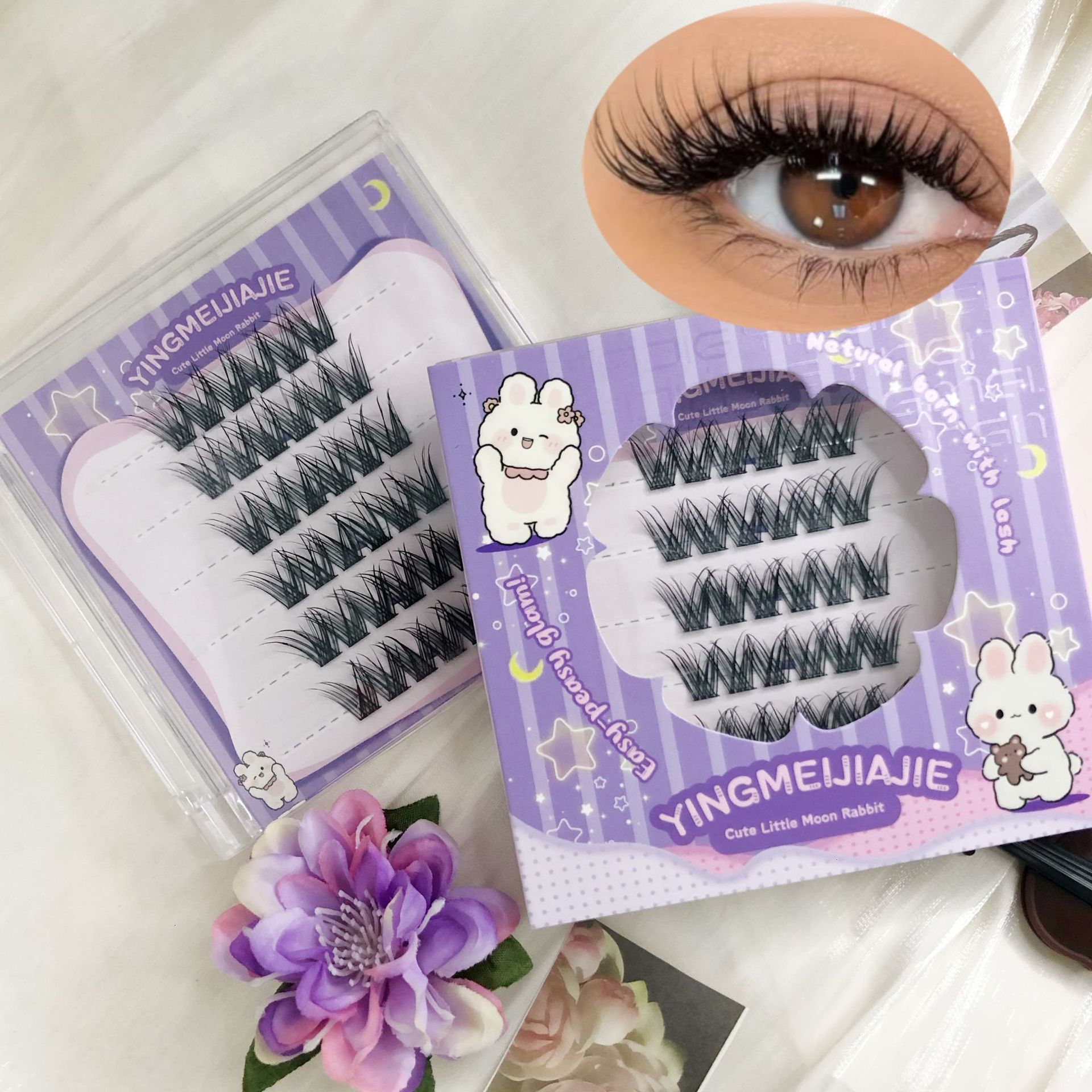 Transfronterizo caja de regalo de pestañas falsas empaque pequeño seis filas YF29 densa pestañas de un solo rayo de pestañas cómic sin pegamento pestañas falsas