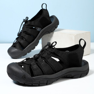 Cross-border hot summer sandals men's platform closed toe men's beach shoes upstream shoes plus size outdoor casual shoes