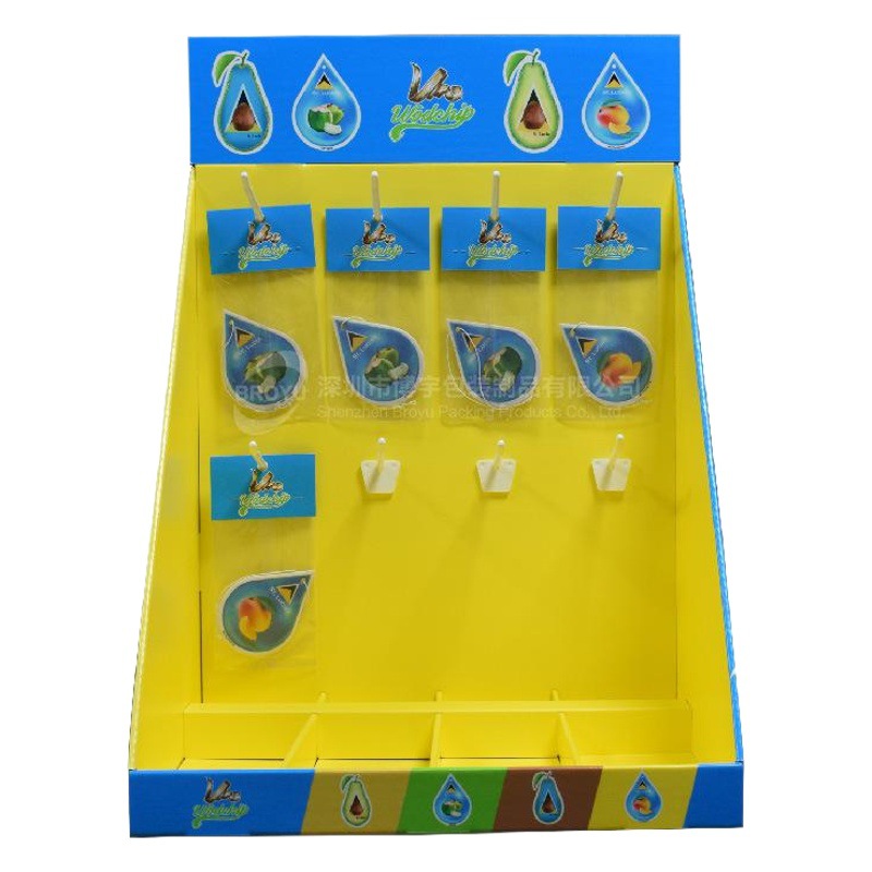 Factory new car fragrance hook display box fruit fragrance aromatherapy piece promotional assembly display stand