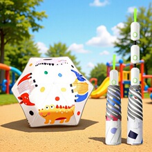 卡通儿童雨伞 圆角防戳黑胶防晒反光遮阳伞 可爱小学生晴雨伞批发