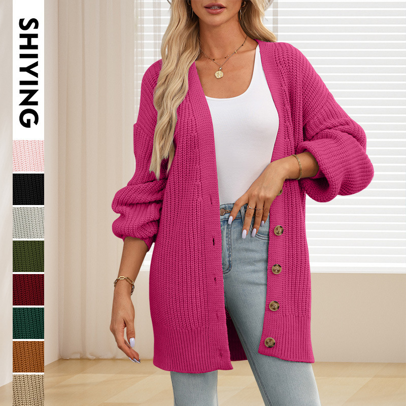 Trendy European and American Street Fashion Textured Coat for Women, Autumn New Cross-Border Tweed Long-Sleeve Casual Cardigan Sweater