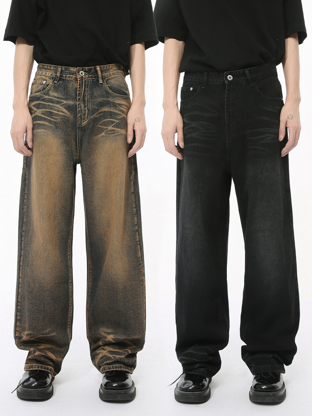 MTLCLOTHES Hombres| Nuevos productos de otoño retro diseño de raspado de la calle para hacer la moda de los jeans sueltos viejos