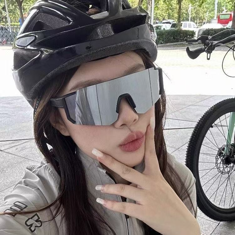 新款跨境户外骑行运动眼镜男女款时尚一体大镜片摩托车防护风镜|undefined