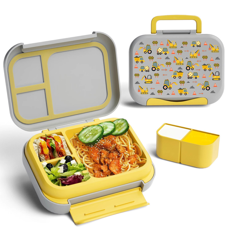 国境を越えたプラスチック弁当箱、子供用食品グレードの弁当箱、学生用ポータブルでかわいい弁当箱、コンパートメント付き鮮度保持弁当箱|undefined