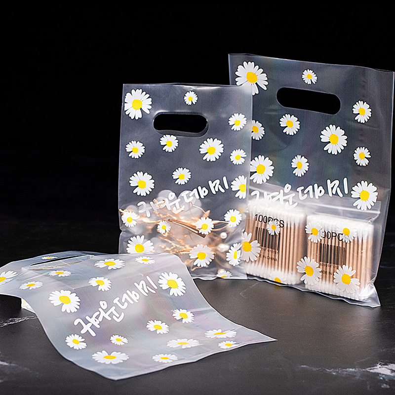 Daisies Mini Plastic Bag Hair Clips Bag Earrings Ear Pins Rings Economical Affordable Street Stall Portable Packaging Bag