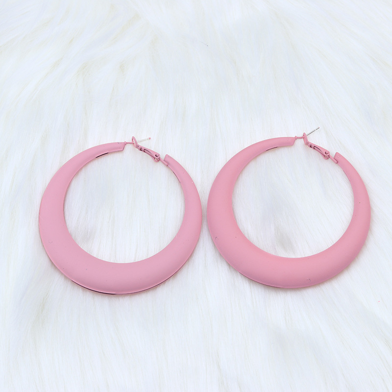 Fashion Geometric Metal Spray Paint Womenu0027S Hoop Earrings 1 Pair