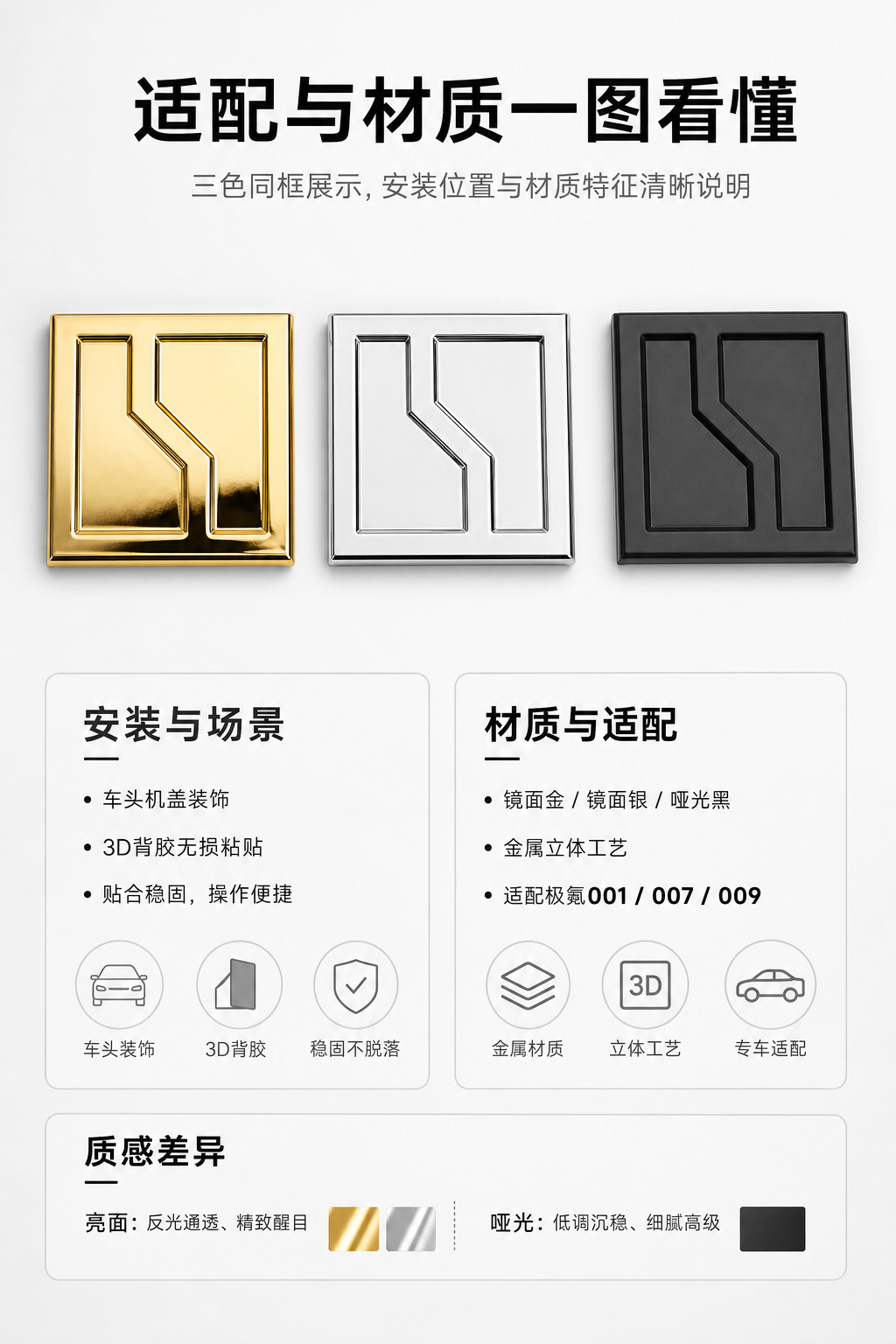 Special Enamel Enamel Logo for Zeekr Metal-Covered Car Logo Decoration Modification Sticker 001 Non-Destructive Installation 007009