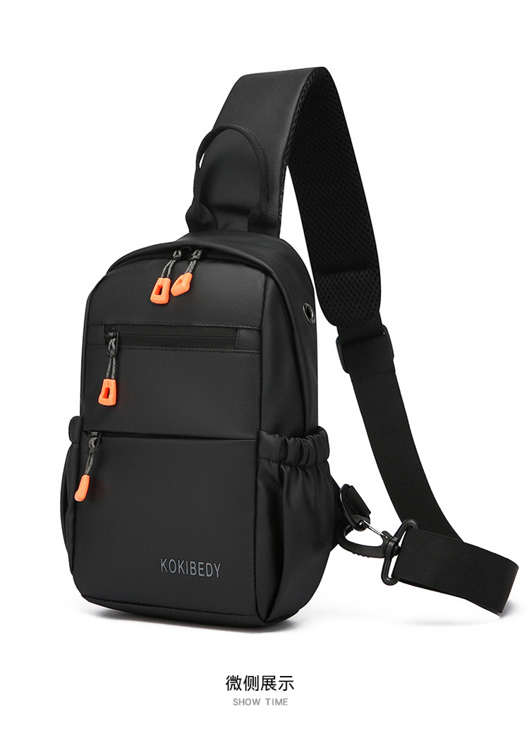 Trendy men's chest bag, water-resistant crossbody bag, casual single-shoulder backpack, fashionable business bag, multi-functional men's bag, cross-border undefined