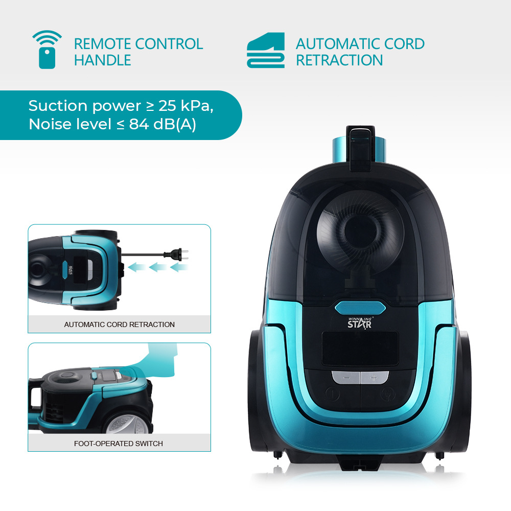 Winning Star Cross-border 2500W de alta potencia control remoto doméstico pedal conveniente aspiradora multifunción horizontal