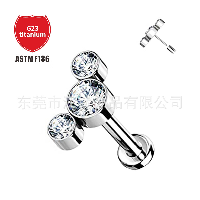Pointed titanium steel lip stud product view