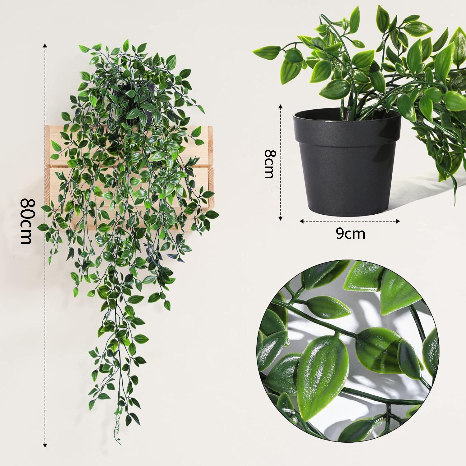 Artificial colgante planta Mandala eucalipto por hojas Vine falso en maceta decoración interior y exterior