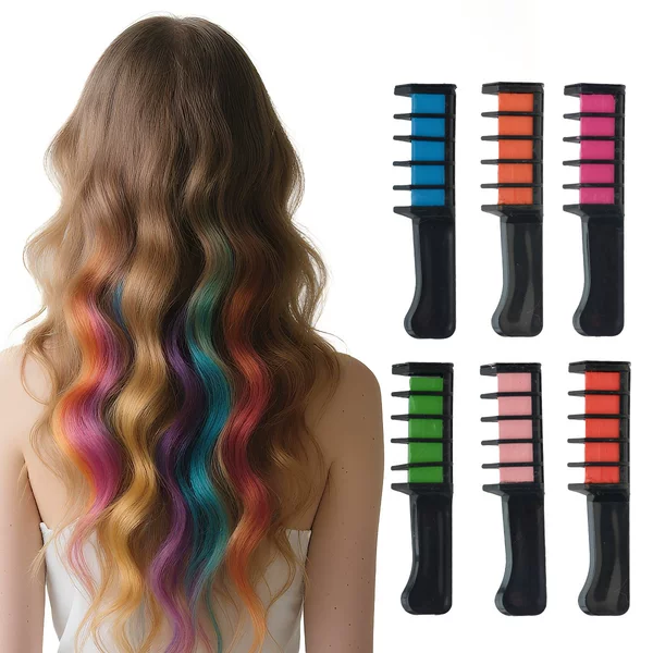 Cross-Border Full and Semi-Managed 6-Color Mini Hair Dye Comb Disposable Hair Dye Comb Hair Dye Colorful Hair Dye Haircomb