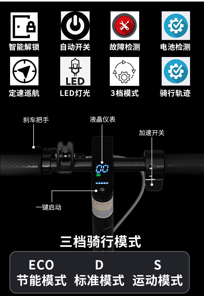 Electric Scooter, Foldable Electric Bike, Adult Scooter for Commuting to Work, Lithium Battery, Lightweight Commuting Scooter, Lithium Battery
