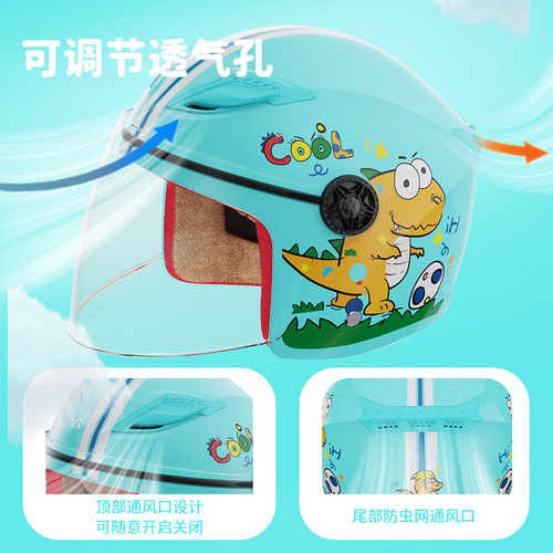 Carefully selected new national standard 3C certified electric motorcycle children's helmet winter baby cartoon boy and girl four-season safety helmet