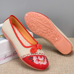 2022新款繡花鞋老北京布鞋女鞋民族風中老年媽媽平跟單鞋一件代發
