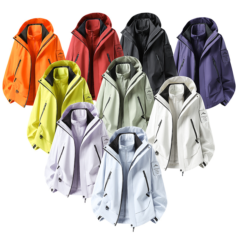 New autumn and winter couple's softshell long vest two-piece set, windproof and warm, detachable two-piece set for men