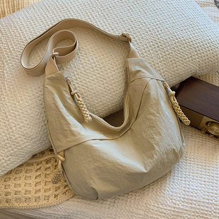 Summer one-shoulder bag, travel bag, nylon retro shoulder bag