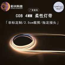超窄4mm低压cob灯条 USB卫浴照明led软灯带 3V5V尺寸接头自选批发