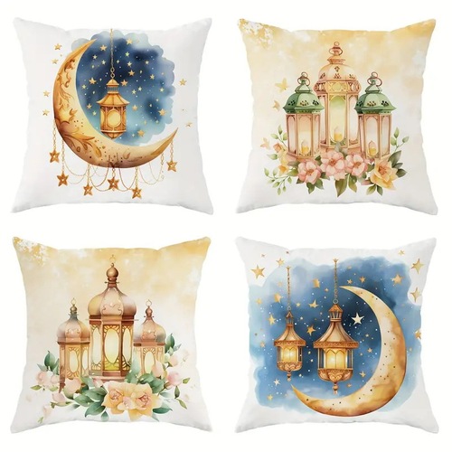 New TEMU Moon and Stars Lantern Throw Pillow Cover Festival Sofa Cushion Cover Bedroom Pillow Cover Wholesale
