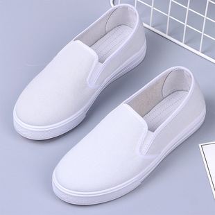 White work shoes old Beijing cloth shoes men's and women's clean white shoes soft bottom gymnastics shoes morning exercise pure white nurse shoes women