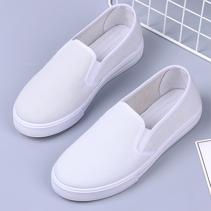 White work shoes old Beijing cloth shoes men's and women's clean white shoes soft bottom gymnastics shoes morning exercise pure white nurse shoes women White work shoes old Beijing cloth shoes men's and women's clean white shoes soft bottom gymnastics shoes morning exercise pure white nurse shoes women