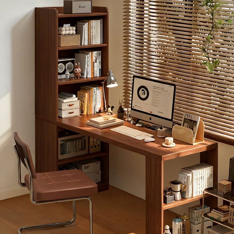 Corner Desk Bookshelf Bookcase Integrated Small Bedroom Home Wall Corner Study Desk Computer Desk