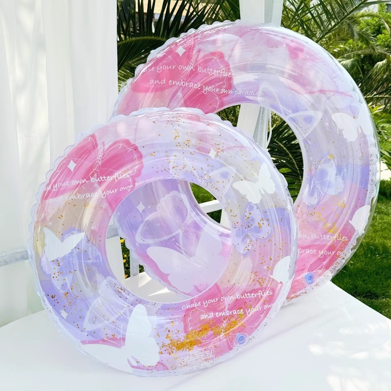 Anillo de natación para adultos y niños, anillo de salvavidas anti-rollback para adultos y niños, anillo de brazo inflable, anillo de mariposa de diapositivas