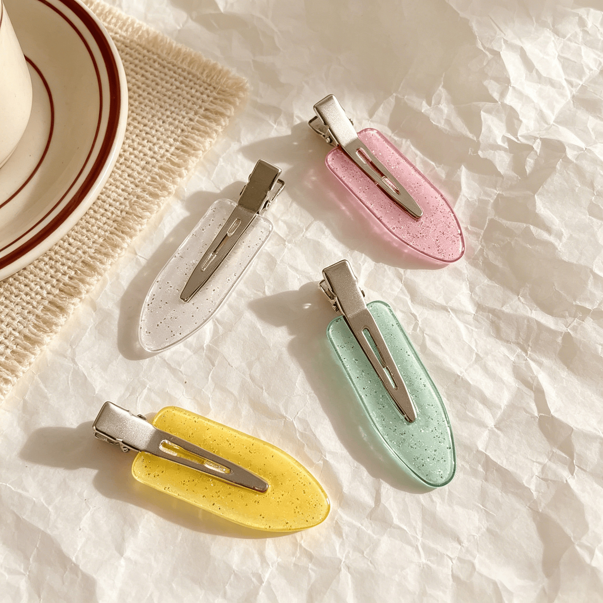 Seamless hair clip for women, side bangs clip, colorful water drop BB clip, macaron hairpin, hair clip for stray hairs, Korean style styling clip