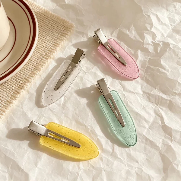 Seamless hair clip for women, side bangs clip, colorful water drop BB clip, macaron hairpin, hair clip for stray hairs, Korean style styling clip