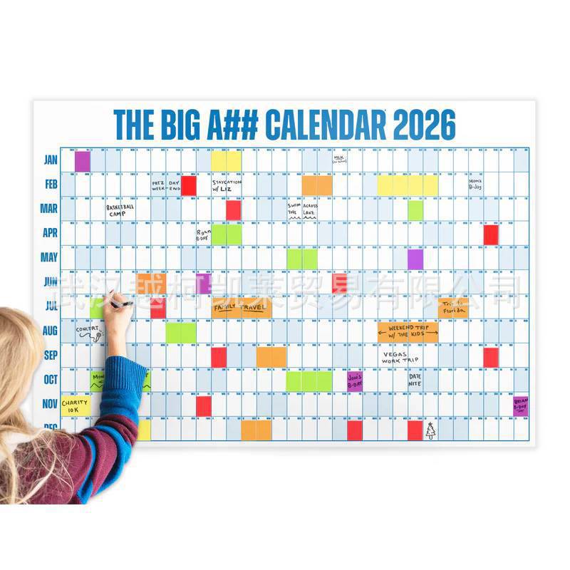 跨境新款日历 The Big A##Calendar超大号2026全年日历表
