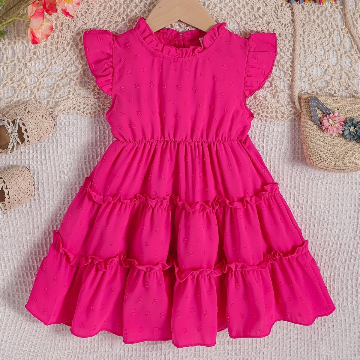 Cross-border Amazon ins Children's Wear Girls Summer dress Foreign Trade Summer Wear Casual Solid Color Sleeveless dress