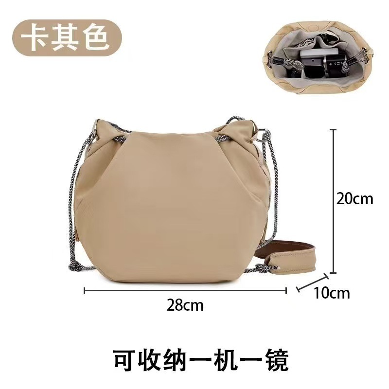 マイクロシングルカメラバッグ一眼レフ収納バッグインナーバッグ束口バッグ大容量シングルショルダーバッグレンズ斜めがけショルダーバッグ軽い