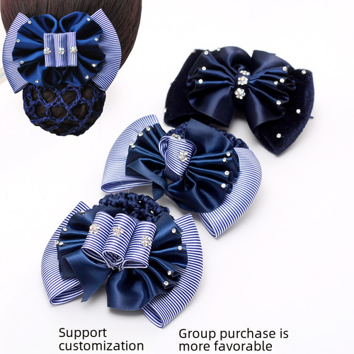 New fashionable L-style professional hair net nurse bow tie hair net for bank nurses hotel staff hair clip