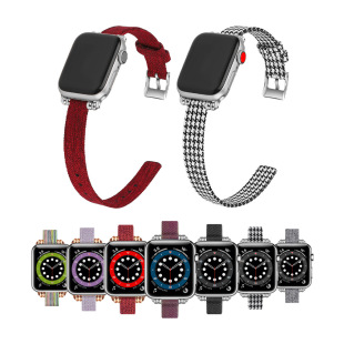 Suitable for apple iwatch canvas strap apple watch houndstooth nylon woven personality strap