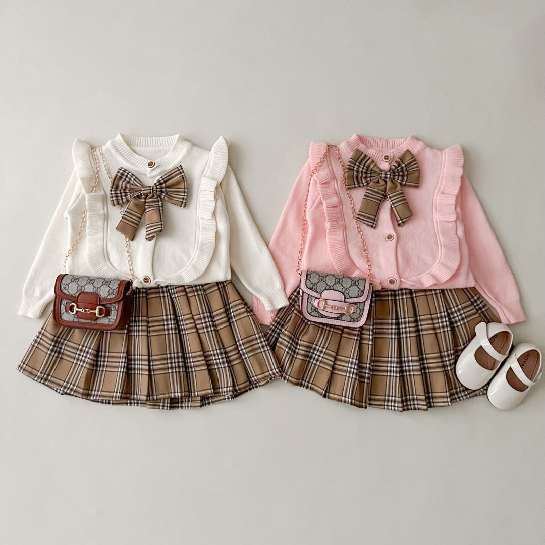 JINYONG Sweater Todelt JK Ny Baby Prinsesse Kjole Pige Sæt Efterår Børnetøj_voghion.com