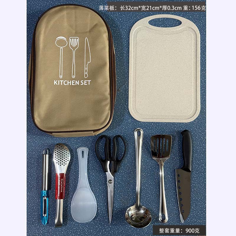 Al Aire Libre utensilios de cocina 8 unidades traje camping utensilios de cocina portátil de acero inoxidable vajilla camping picnic suministros barbacoa herramientas